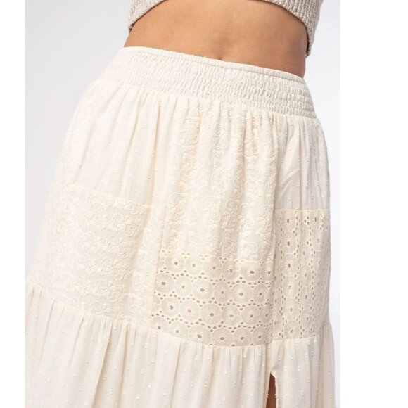 Love Stitch Molly Boho Embroidered Maxi Skirt in Natural - Sz S - NWT - Picture 6 of 11